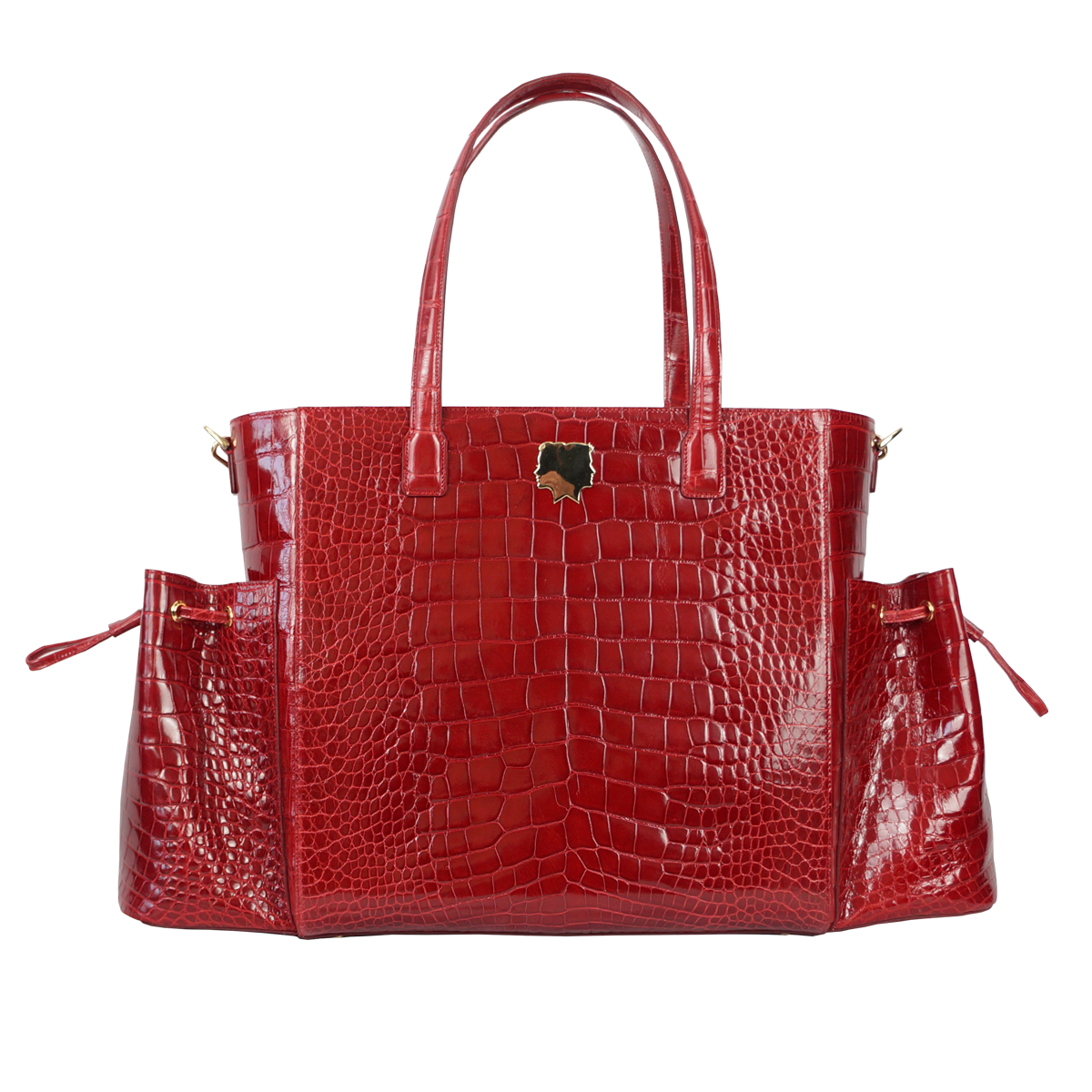Ladies Champagne Tote Bag - Red Crocodile - Alpha Sapien